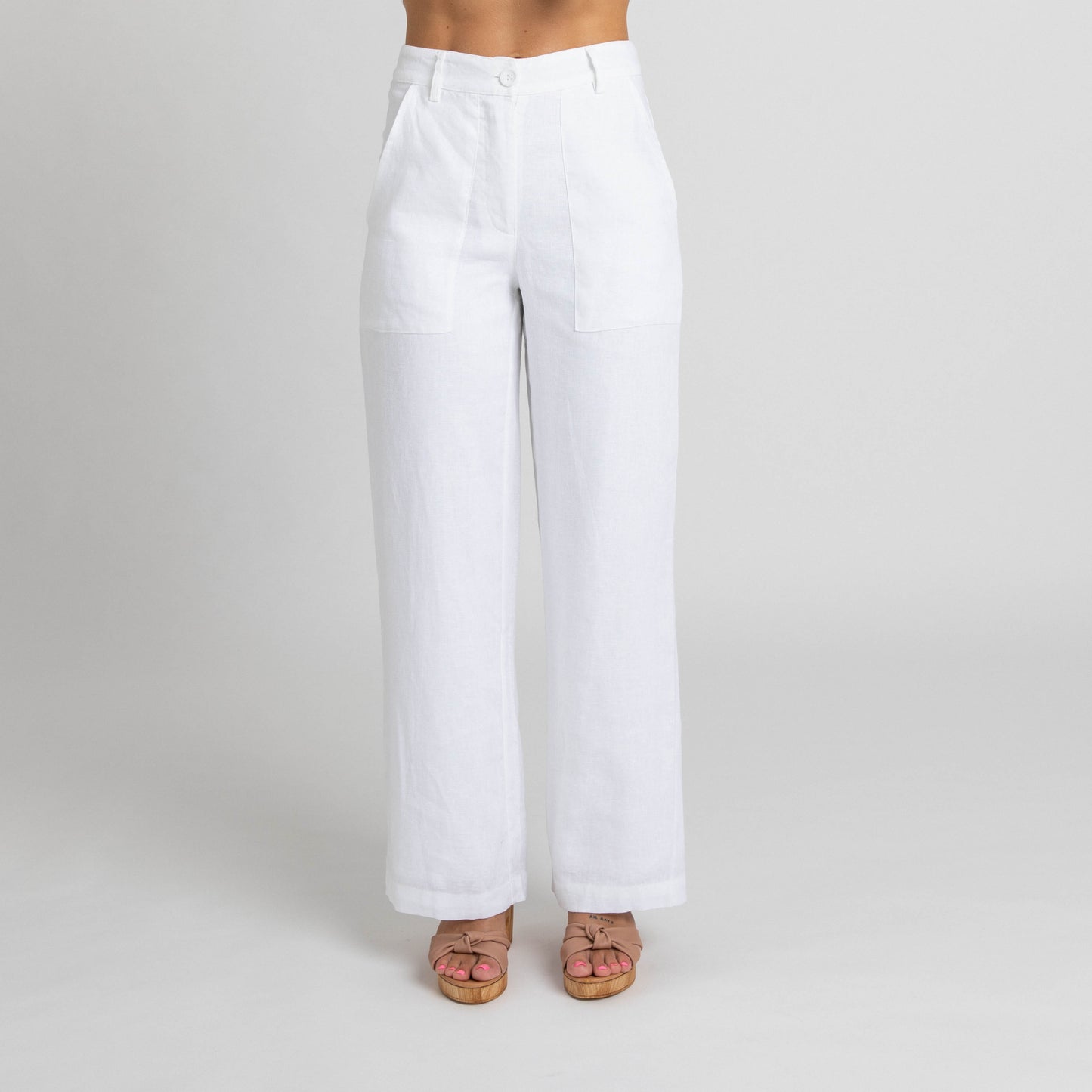 Miss Jane Wide Leg Pants White
