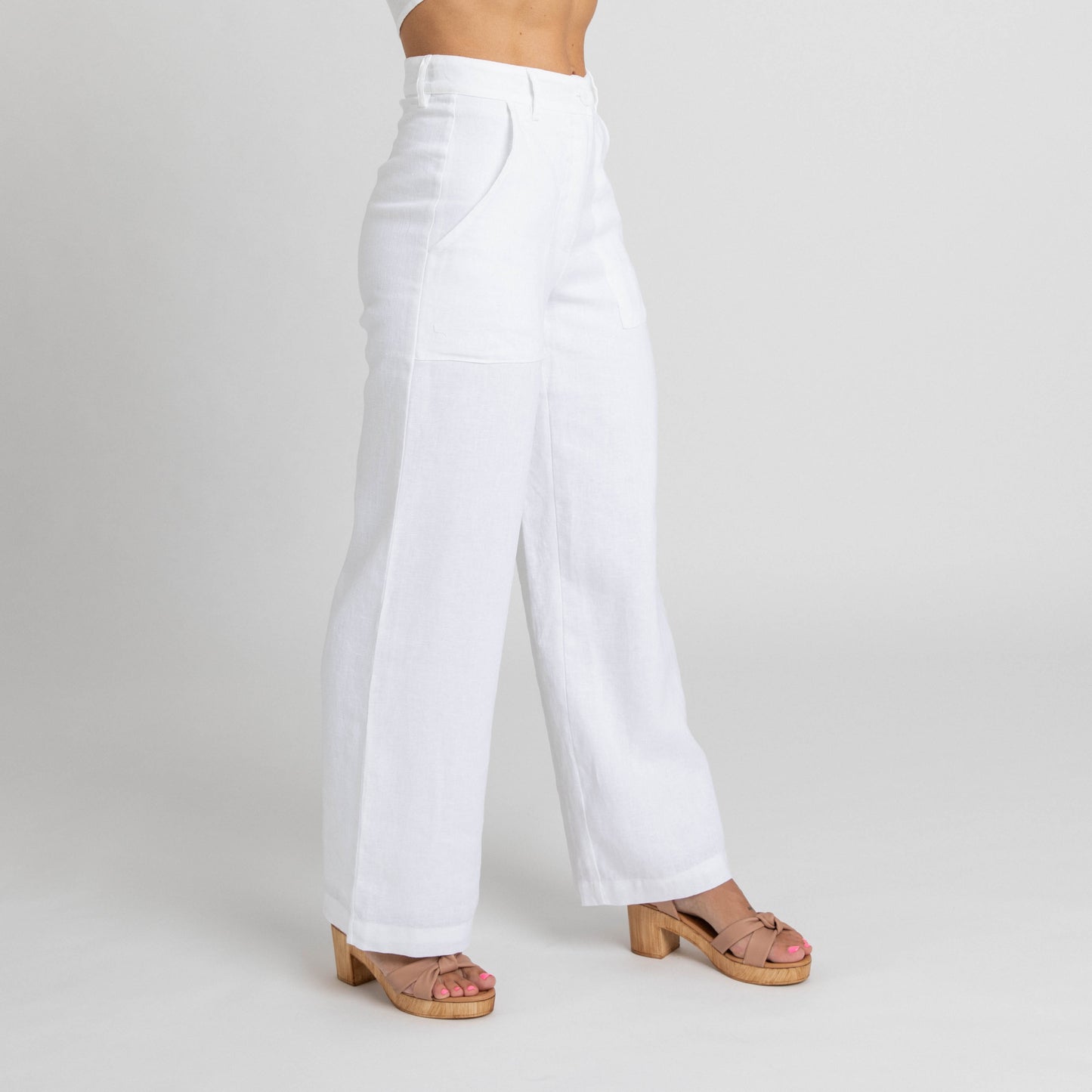 Miss Jane Wide Leg Pants White