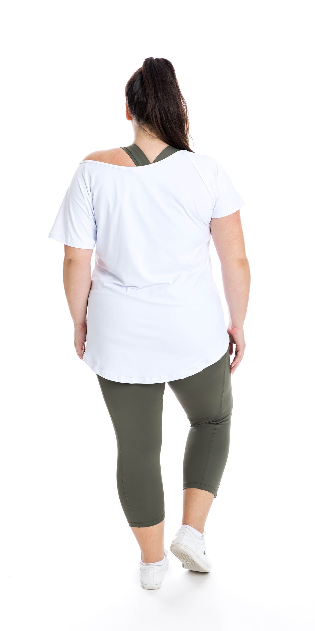 White Off The Shoulder Short Sleeve Tee