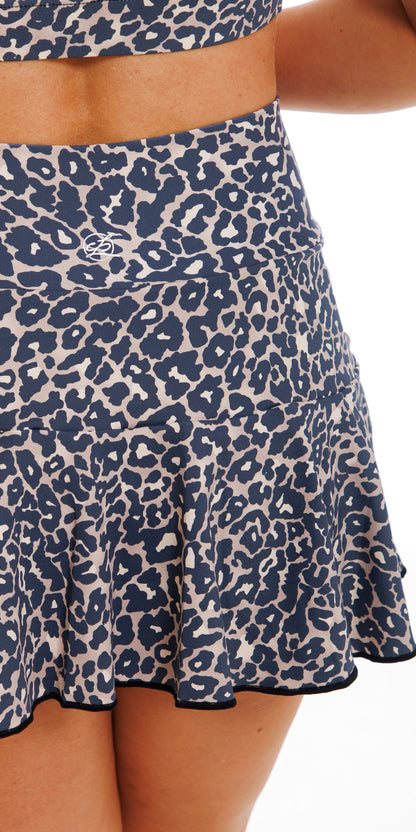 Midnight Leopard Eco Skort with Pockets