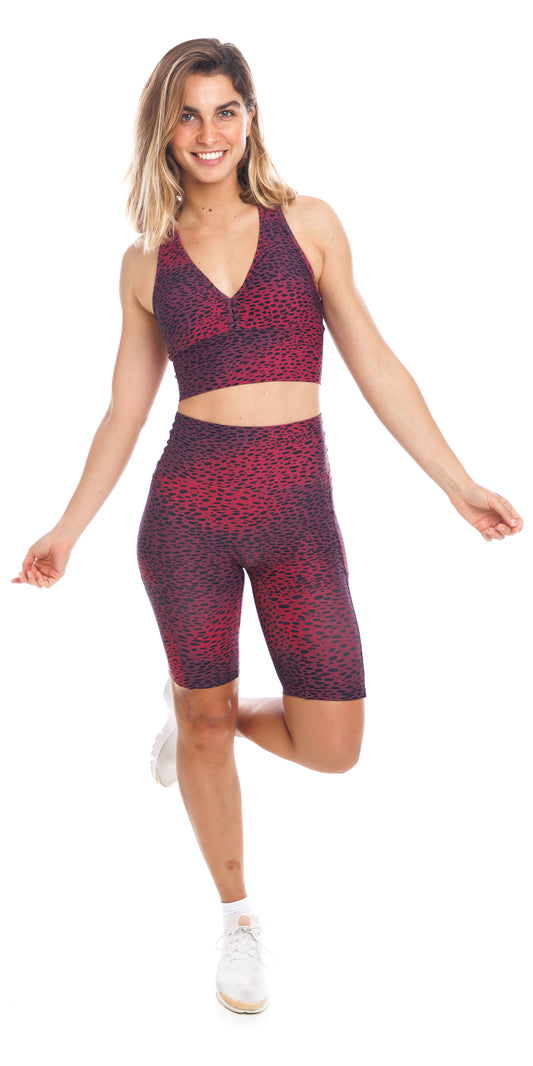 Merlot Eco Biker Shorts with Pockets