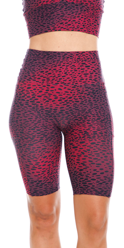 Merlot Eco Biker Shorts with Pockets