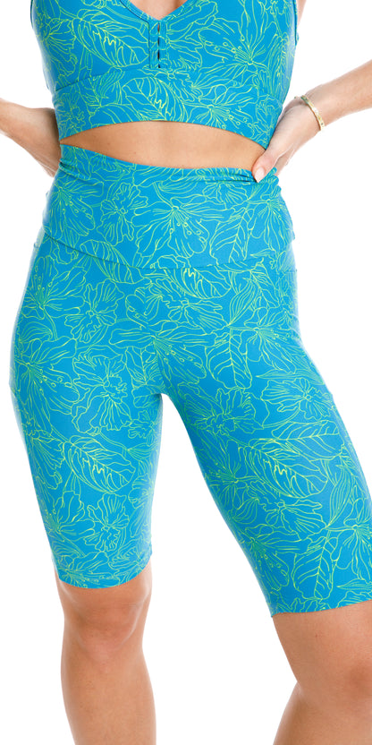 Tropicana Eco Biker Shorts with Pockets
