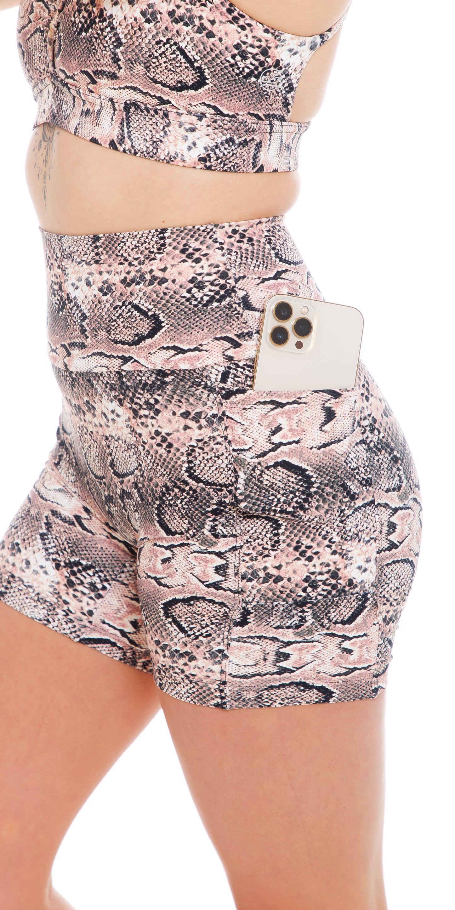 Python Eco Midi Shorts with Pockets
