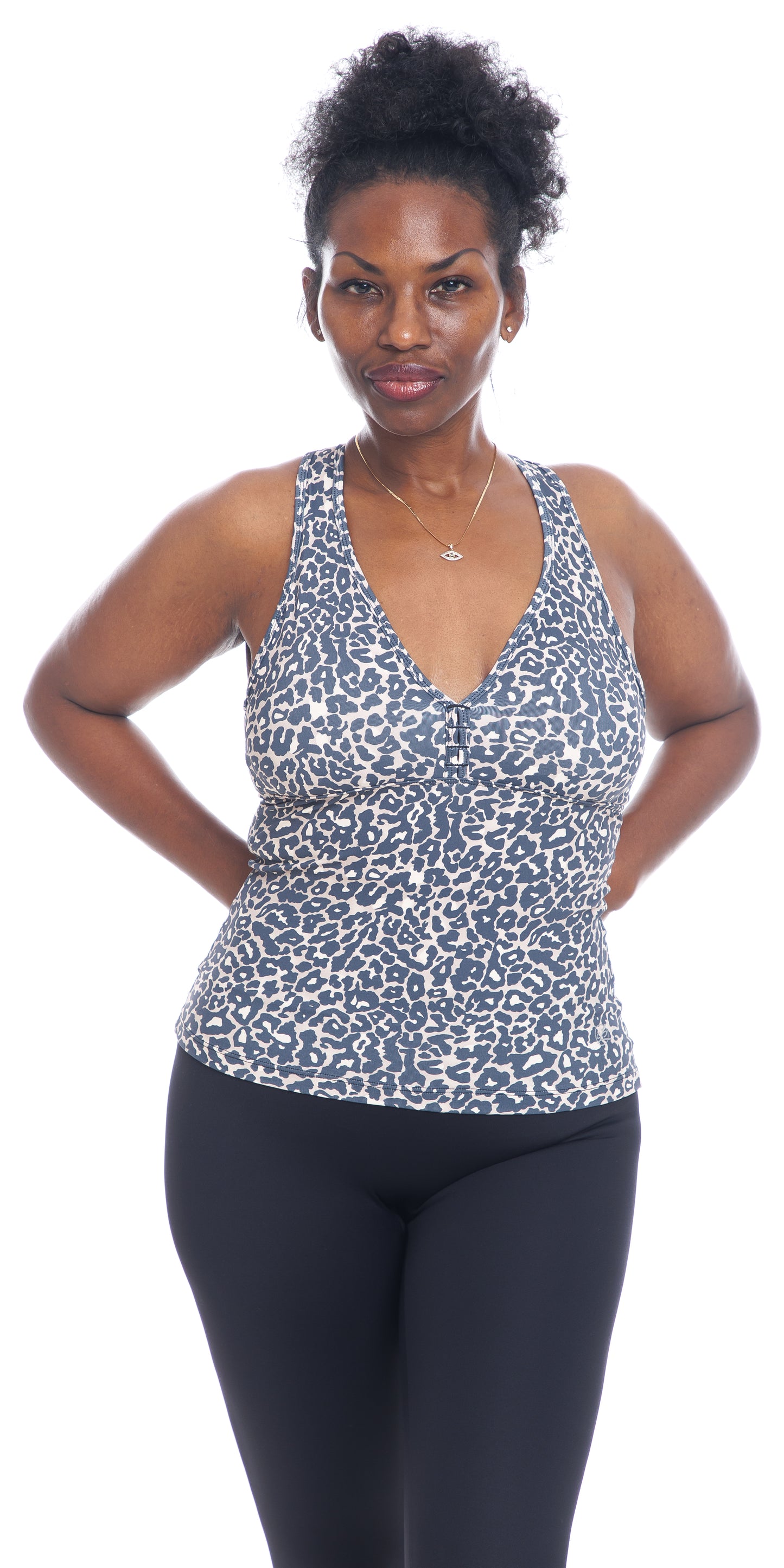 Midnight Leopard Eco Racer Tankini