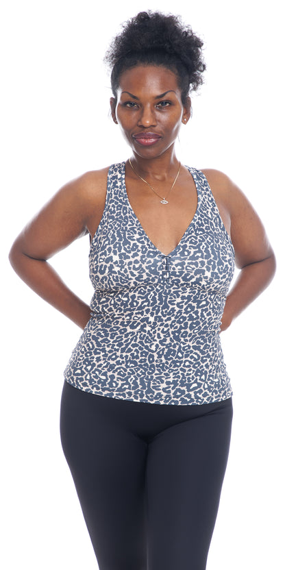 Midnight Leopard Eco Racer Tankini