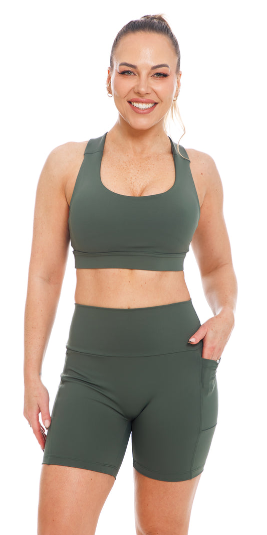 Forest Body Luxe Midi Shorts with Pockets