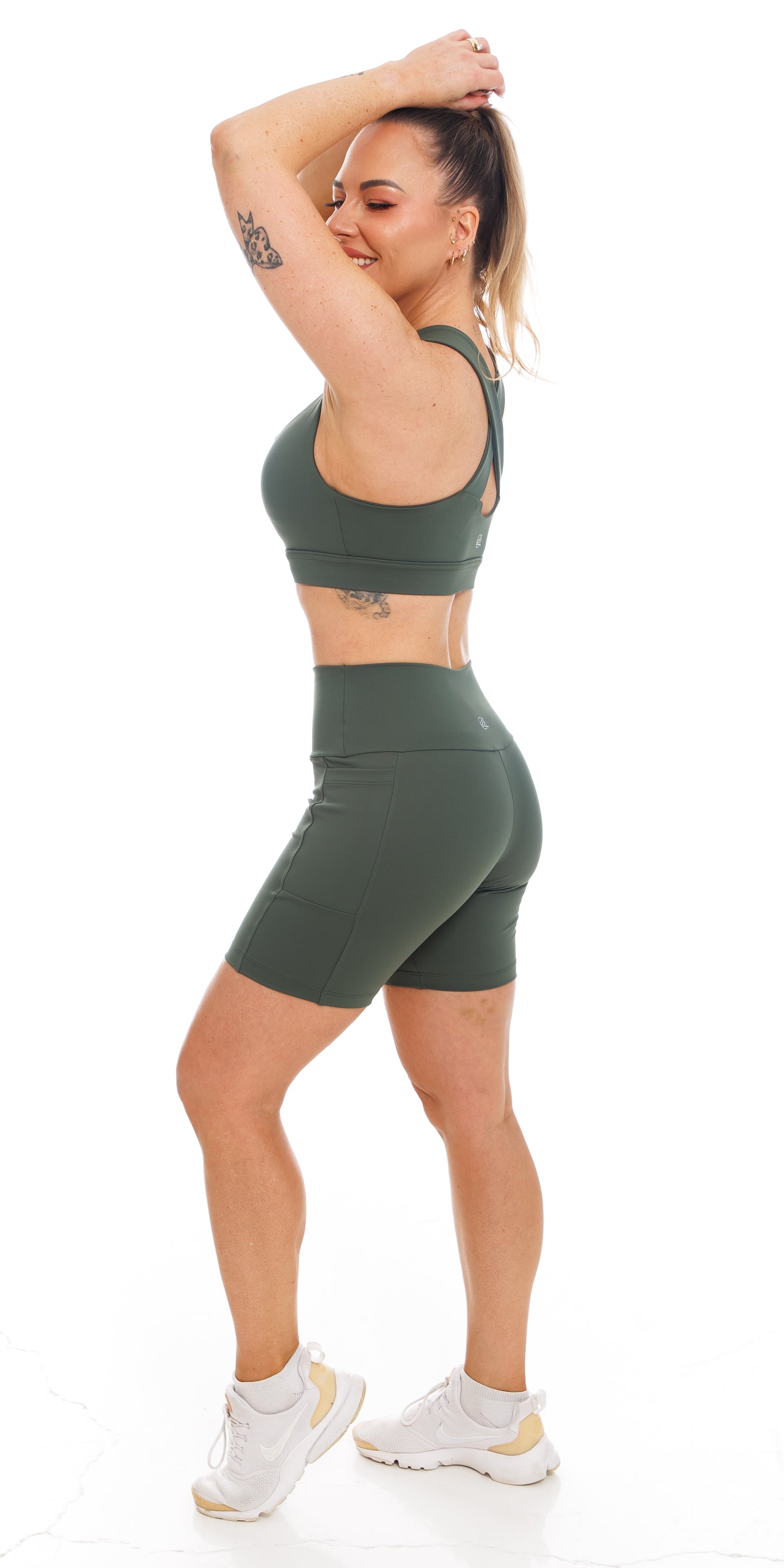 Forest Body Luxe Midi Shorts with Pockets
