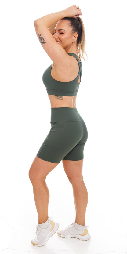 Forest Body Luxe Midi Shorts with Pockets