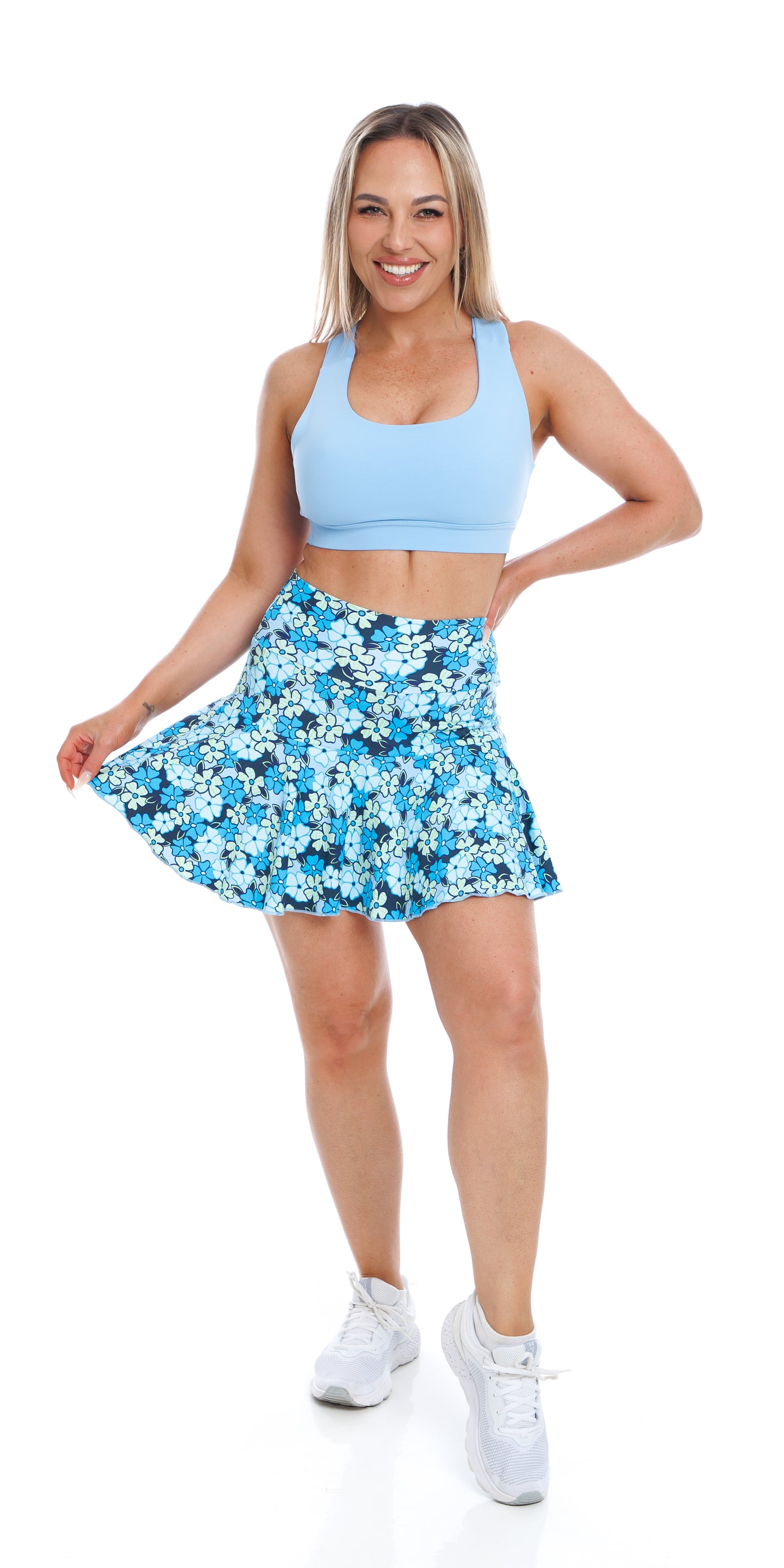 Ocean Bloom Long Skort with Pockets