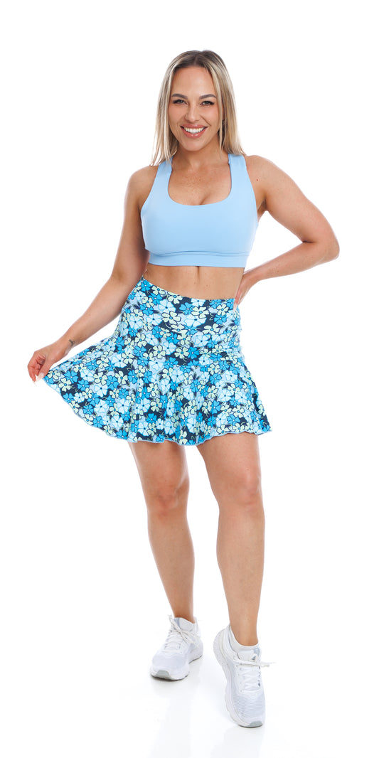 Ocean Bloom Long Skort with Pockets