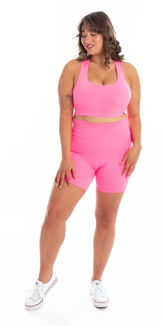Pink Body Luxe Midi Short with Pockets