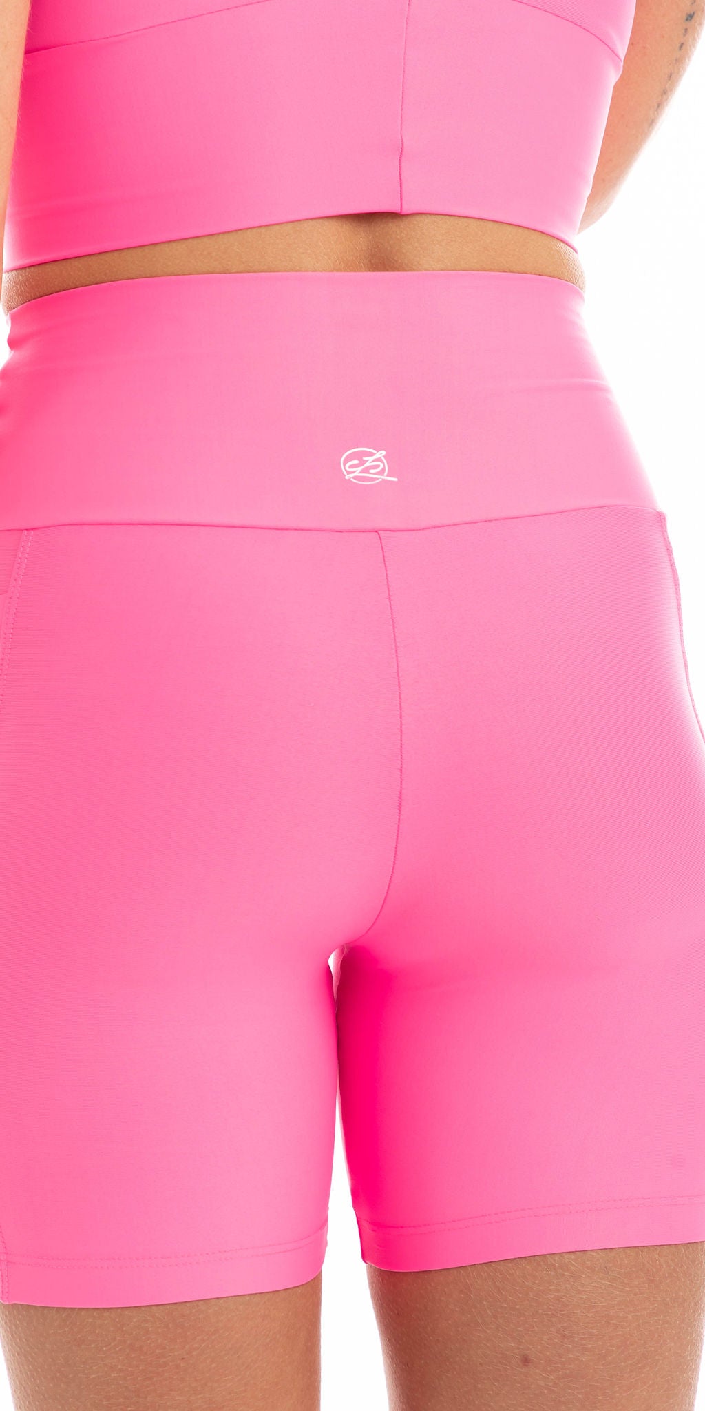 Pink Eco Midi Shorts with Pockets