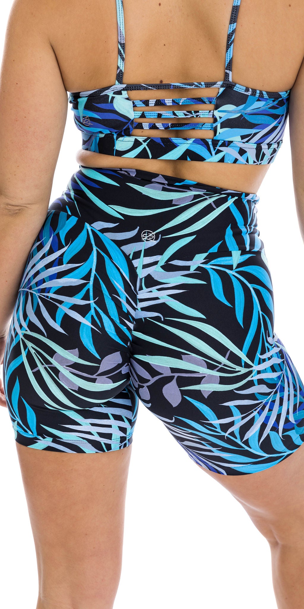Tropical Palm Eco Scrunch Bum Midi Shorts
