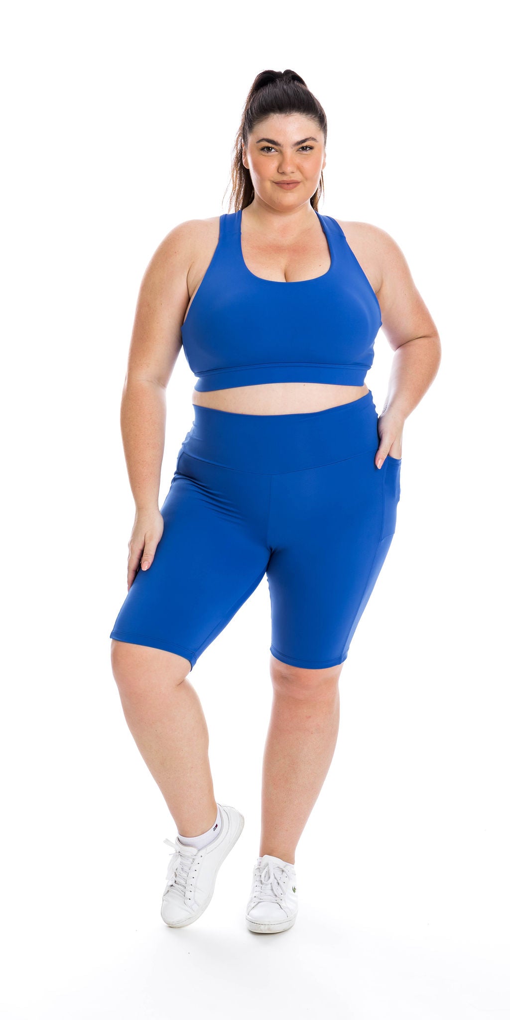 Royal blue biker cheap shorts plus size