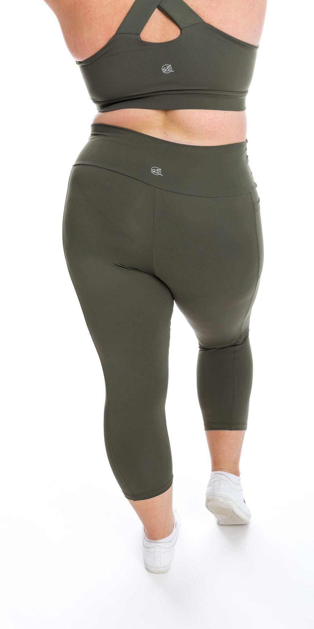 Khaki on sale capri leggings