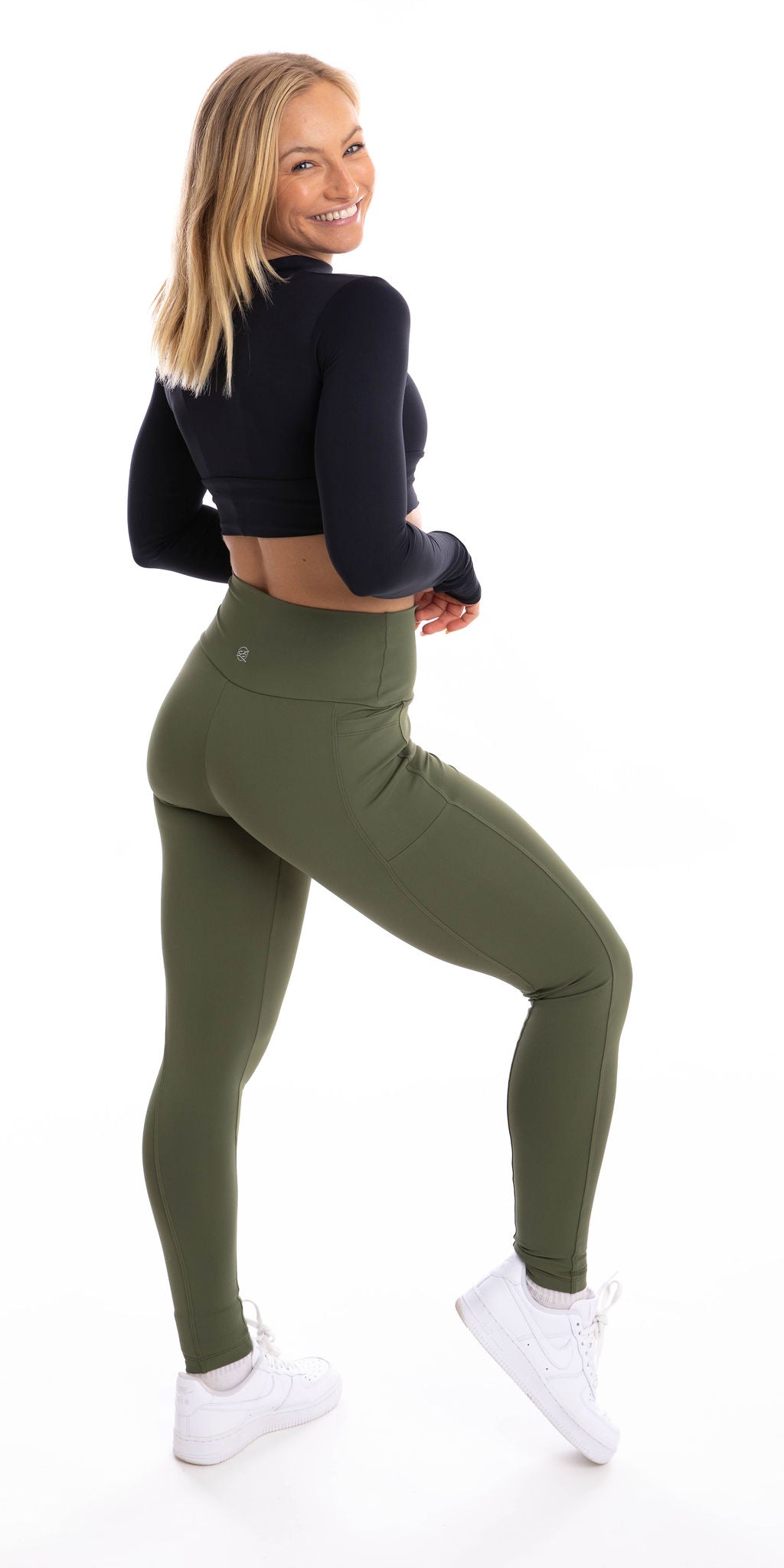 Khaki Body Luxe Ultra High Waist Leggings with Pockets – Carra Lee